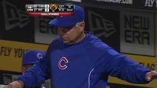 CHC@PIT: Call stands after Cubs challenge in 13th
