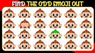 FIND THE ODD EMOJI OUT by Spotting The Difference #33| #emoji #emojichallenge #emojipuzzle#emojigame