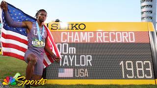 CHAMPIONSHIP RECORD: Tate Taylor obliterates 200m field to earn sprint double at U20s | NBC Sports
