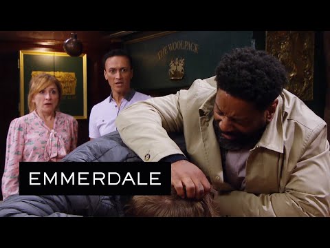 Emmerdale - Charles Slams Tom Against The Bar