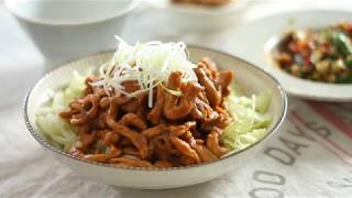 《低醣料理》京醬肉絲。用高營養超低醣的台灣黃醬，不用過油、不用勾芡一樣好吃