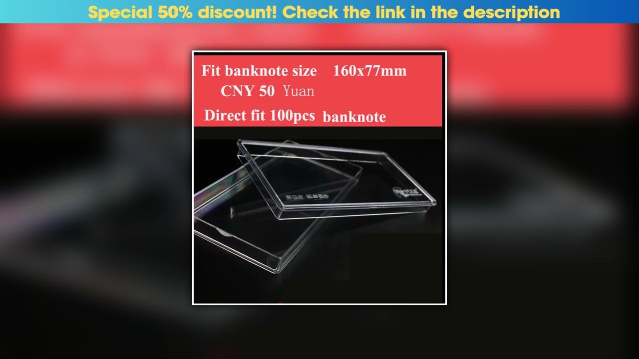 Slide Souvenir box- 10pcs/lot Direct fit paper money currency bill box plastic Banknote case glass•