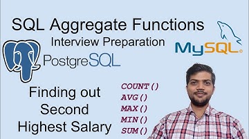 Aggregate Functions In SQL | Second Highest Salary using Max Interview Question | Avg, Min, Count