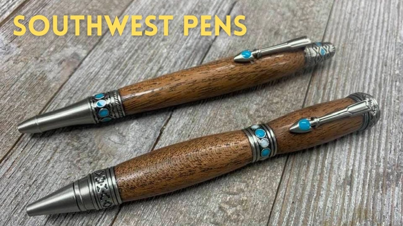 Southwestern Themed Turquoise Colored Pen with Antique Pewter