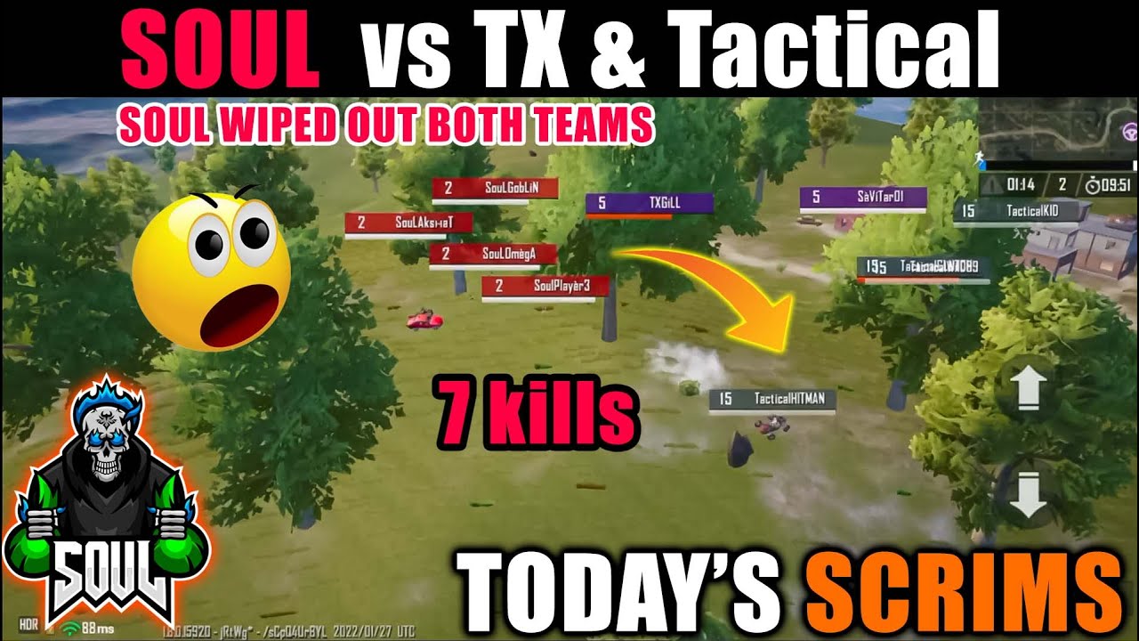 SOUL vs TX vs Tactical | SOUL wiped out both teams | Today Scrims todfod