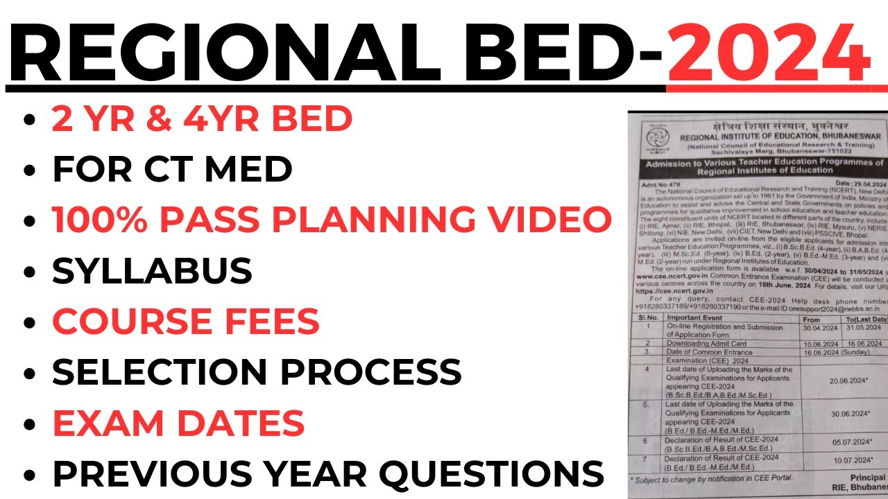 REGIONAL BED 2024 I COURSES I SYALLABUS I REGIONAL BED SYALLABUS BY