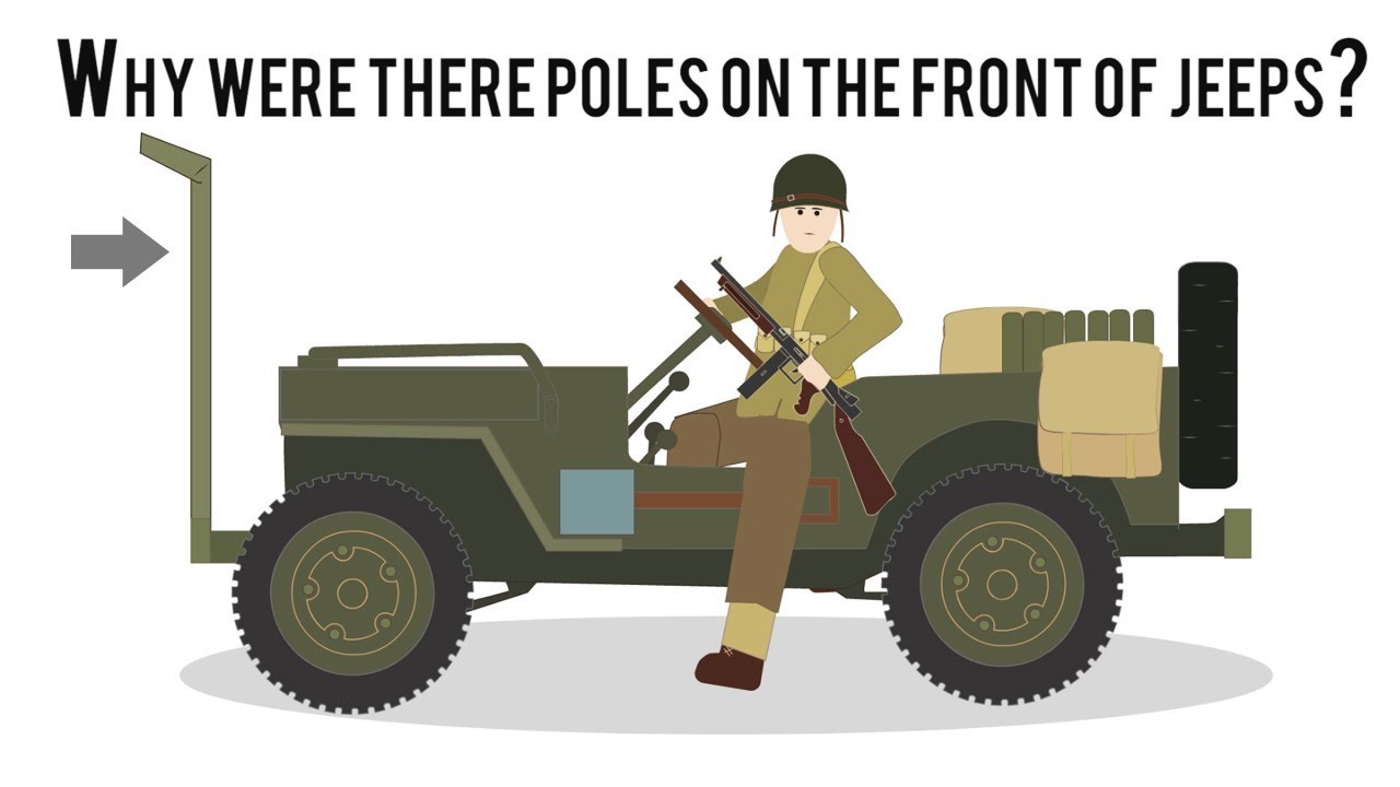 Why were there poles on the front of Jeeps?