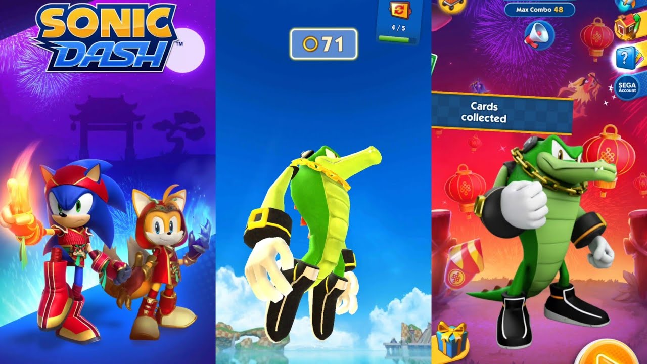 Vector gameplay in Sonic dash game