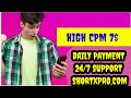 HIGH CPM LINKSHORTNER | URL SHORTNER HIGH CPM 7$ | DAILY PAYMENT
