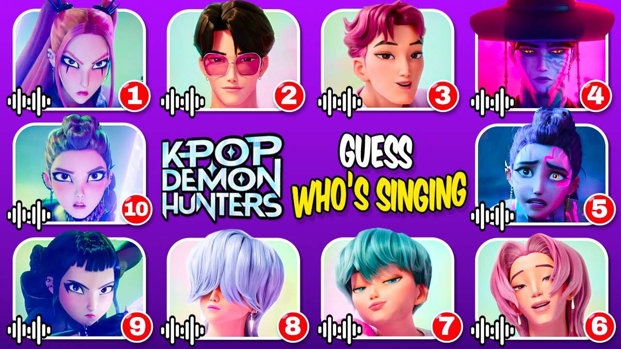 Guess   Kpop Demon Hunters Character 2025 by Song ~ Saja Boys, Huntrix Jinu and Rumi