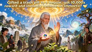 Gifted a trash pill to a beggar, got 10,000x reward and instantly became an Immortal! ✨💊