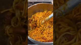 You can still enjoy delicious spaghetti without ground beef #smokedsausage #shrimps #spaghetti