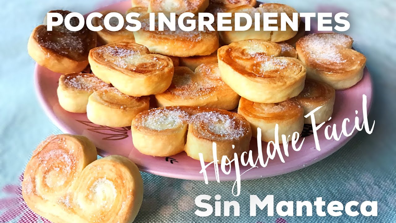 Palmeritas 🥨 con HOJALDRE CASERO FÁCIL | POCOS INGREDIENTES | se hacen RAPIDÍSIMO