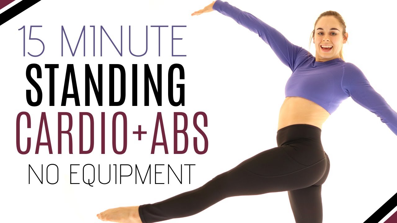 INTENSE FAT BURN HIIT Cardio + Abs STANDING WORKOUT 15 MIN Beginner No
