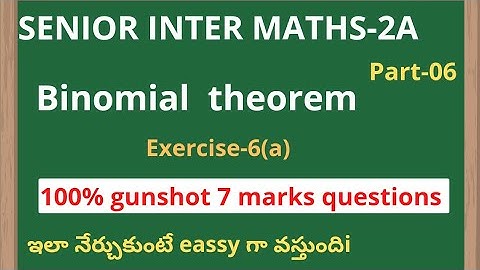 senior inter MATHS-2A//BINOMIAL THEOREM//part-06//Ap&Ts//imp questions//@naveenreddy MATH