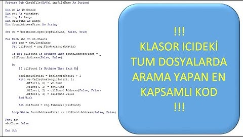 EN KAPSAMLI ARAMA YAPMA KODU - DOSYA AÇIKLAMADAKİ LİNKTE