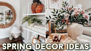 SPRING DECORATING IDEAS | LIVING ROOM & SHELF DECOR STYLING | HOME DECOR ON A BUDGET | DECORATE W ME