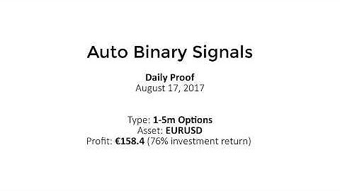 Auto Binary Signals (Main ABS) Video 2 Live Trading - August 17th 2017