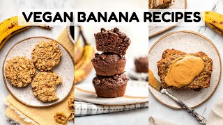 Got over-ripe bananas? i've a recipe! today i'm sharing 3 vegan
recipes that use leftover bananas - classic banana bread, chocolate
muffins,...