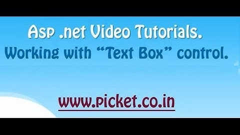 Text Box control in ASP.net with C# using visual studio.