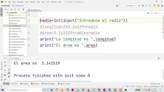 Programación Python Circunferencia y área Círculo TIC ESO Bachillerato IES Monterroso