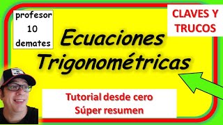 ECUACIONES TRIGONOMÉTRICAS desde cero 👉 Ejercicios resueltos paso a paso Tutorial