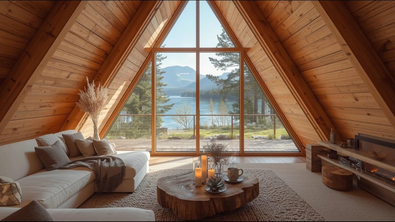 Cozy Autumn Jazz Music ☕ Warm Indoor Melodies & Mountain View for Deep Focus, Study & Work