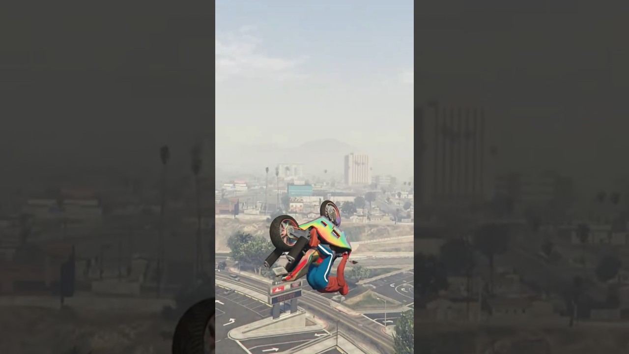 BIKE STUNT JUMPS PT.41 😱 gta bike gaming shorts gta5 ps5 YouTube