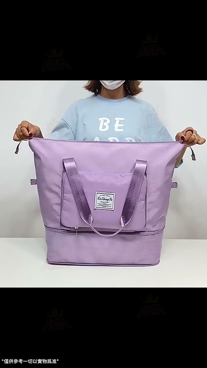 AKM - 【**黑色**】🔥可摺疊輕便旅行袋 🛍️可套行李箱拉杆 💖加厚大容量外出包#travel