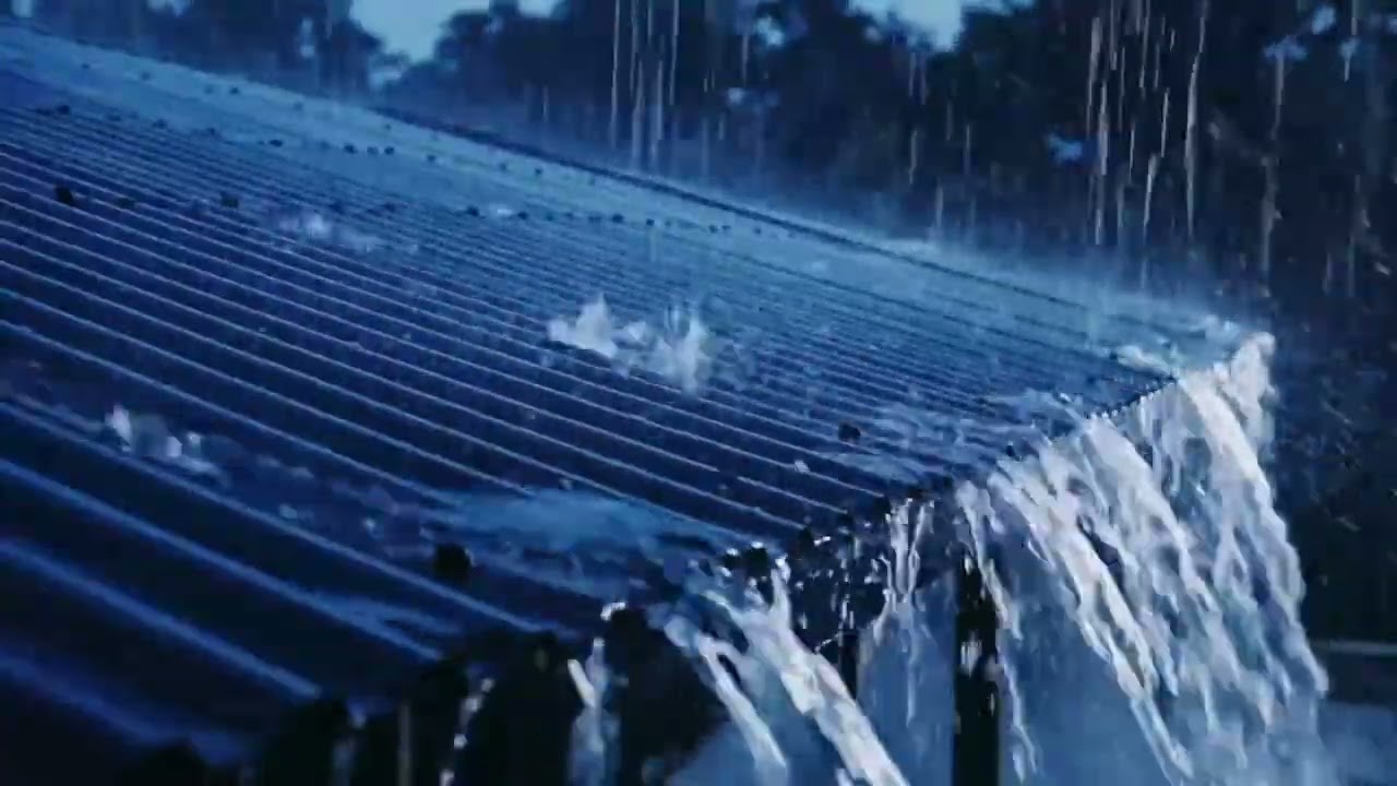 Soothing Yet Heavy Rain ASMR on Tin Roofs at Night, Endless Downpour Along a Quiet Rural Road 020