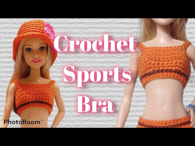 How to Crochet Sports Bra Croptop for Dolls #crochetdollclothes