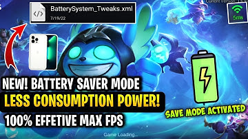 New! Battery Saving Mode Less Consuming Game Power In Mobile Legends [ Patch Next Project ] (2022)