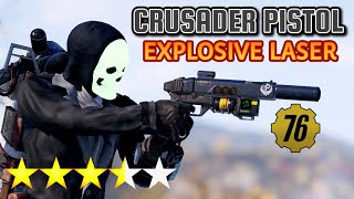 Trying out the EXPLOSIVE LASER CRUSADER PISTOL - Fallout 76 Weapon - PS5
