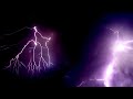 Intense thunderstorm and lightning strikes at night  background effects