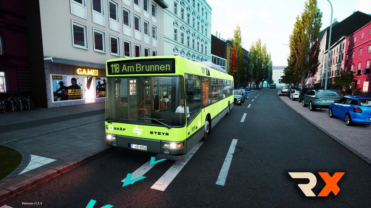 City Transport Simulator - Gräf/Steyr NL205 Sunny Day Route 118 Realistic Driving 