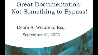 September Perfusion Webinar: Great Documentation, Not Something to Bypass!