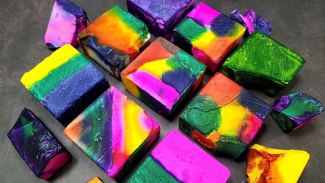 Colorful Soft & Buttery Dyed Gym Chalk Crush | ASMR | Oddly Satisfying ...