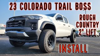 23 Colorado Trail Boss Rough Country 2 inch Lift Kit installed and new wheels and tires