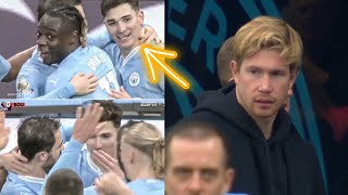 Julian Alvarez missing a tooth on City's celebration! 😂