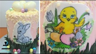 Bolo De Páscoa Pintado À Mão | Hand-painted Easter Cake (ENGLISH SUBTITLES)
