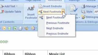 How to navigate to the next endnote in Word