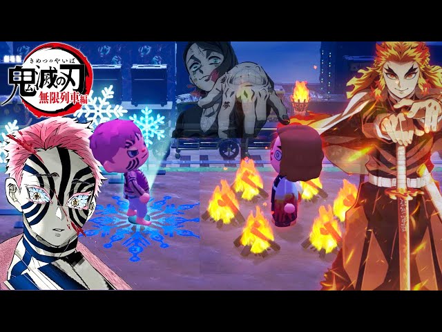 あつ森】劇場版『鬼滅の刃』無限列車編の煉獄vs猗窩座を完全再現した島