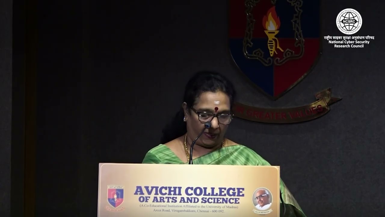 A.S. Kumari, TNSCFW, National Cybersecurity Summit 2025 | Avichi college