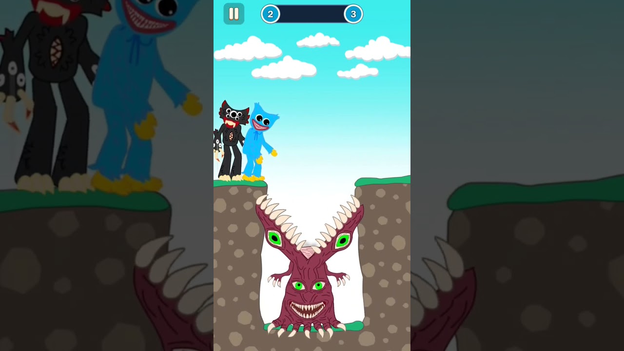 Hugy's Funny Animated Story - Huggy Wuggy And Killy Willy Eaten By A Monster - Hugy's Funny Story - Game Play