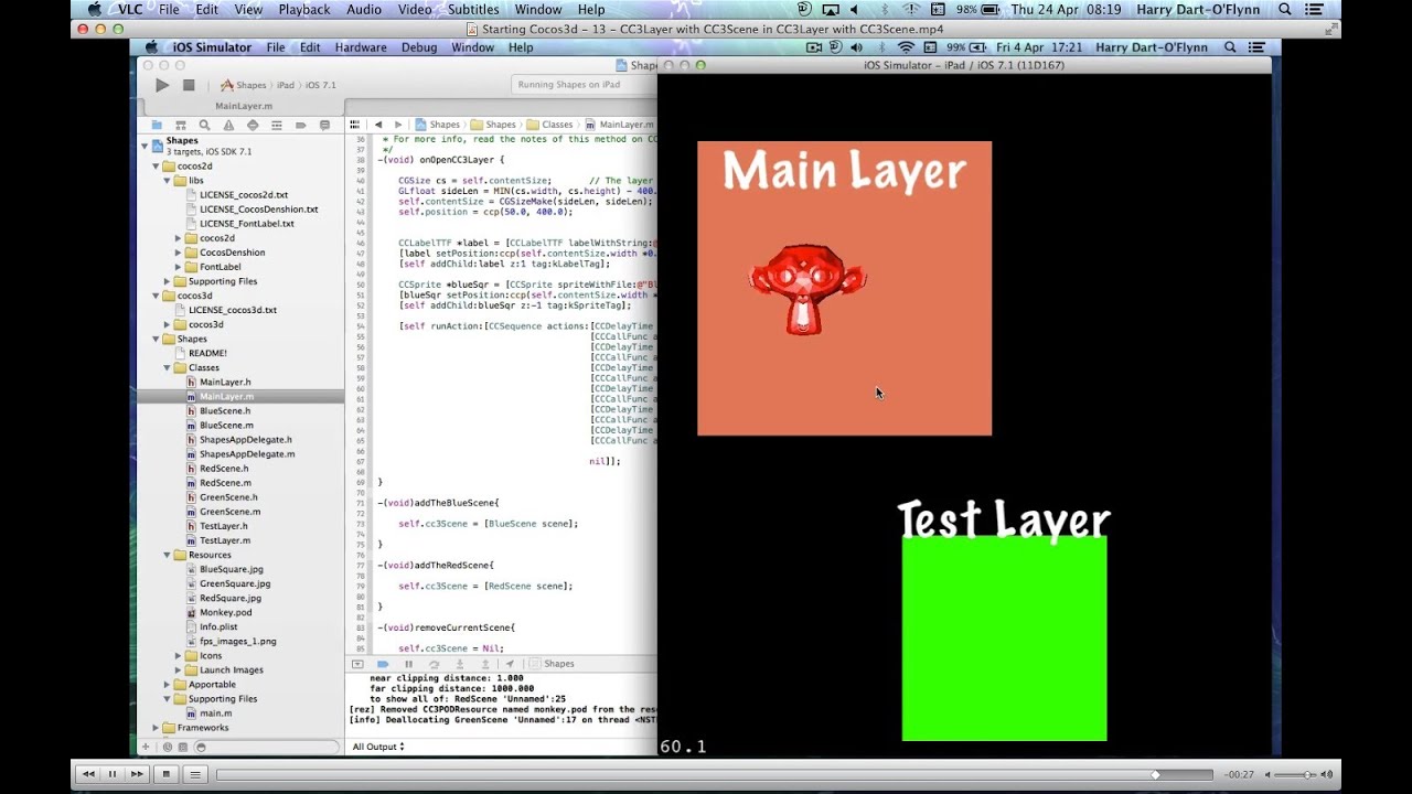 Starting Cocos3d - 13 - CC3Layer with CC3Scene in CC3Layer with ...
