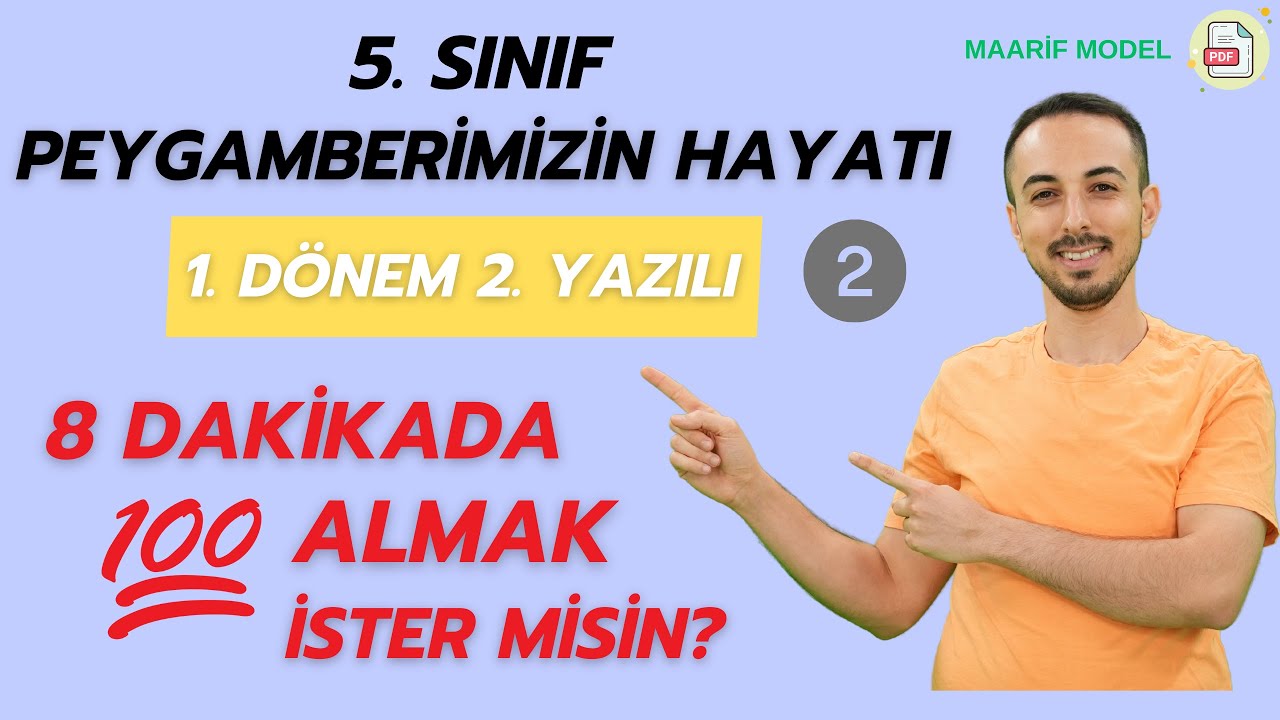 5. Sınıf Peygamberimizin Hayatı 1. Dönem 2. Yazılı (2)