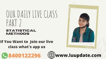 LU|BCOM|Statistical Methods|SEM|III|LIVE|CLASS #LUCKNOWUNIVERSITY