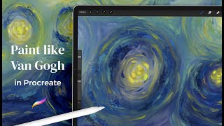 Paint Like Van Gogh in Procreate | Impressionist iPad Art | Abstract Digital Starry Night Tutorial screenshot 4