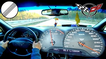 Will it reach 300 km/h? - Corvette C5 POV drive on German Autobahn 