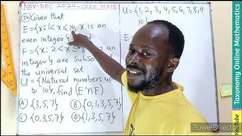 NOV-DEC WASSCE 2024 Core Mathematics Paper 1 Question No. 50 on Operations on Sets